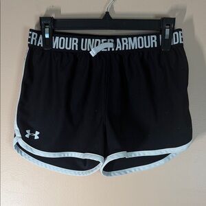 Under Armour Black Athletic Shorts with White Trim